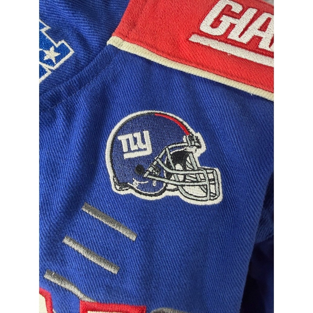 VTG Reebok NFL New York Giants Blue Red Embroidered Bomber Jacket‎ Mens XL NWOT - Picture 6 of 16